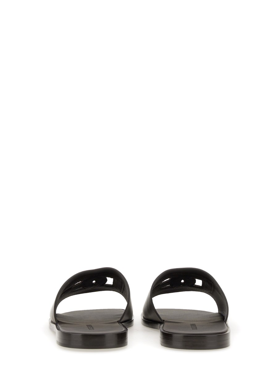 DOLCE & GABBANA SANDALO IN PELLE CON LOGO