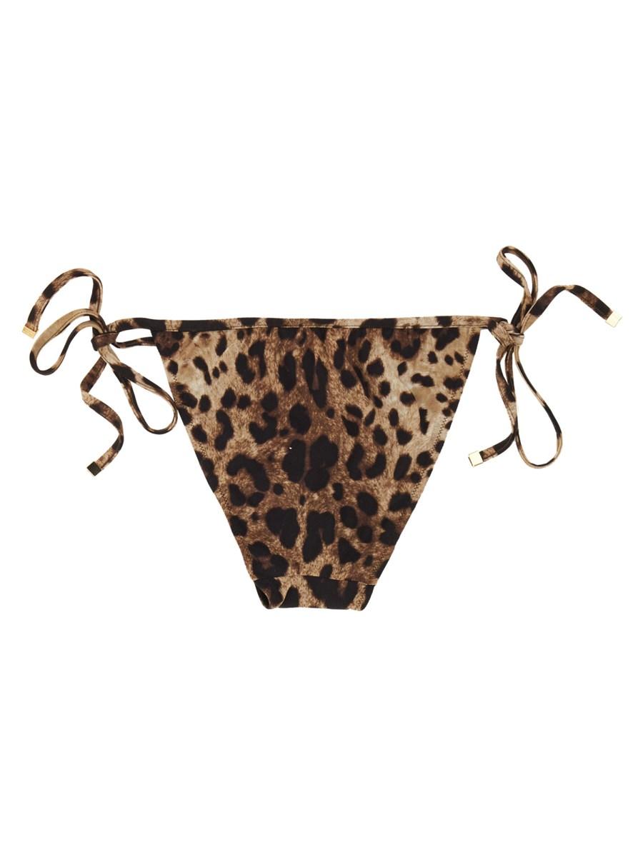 DOLCE & GABBANA SLIP BIKINI CON MOTIVO ANIMALIER
