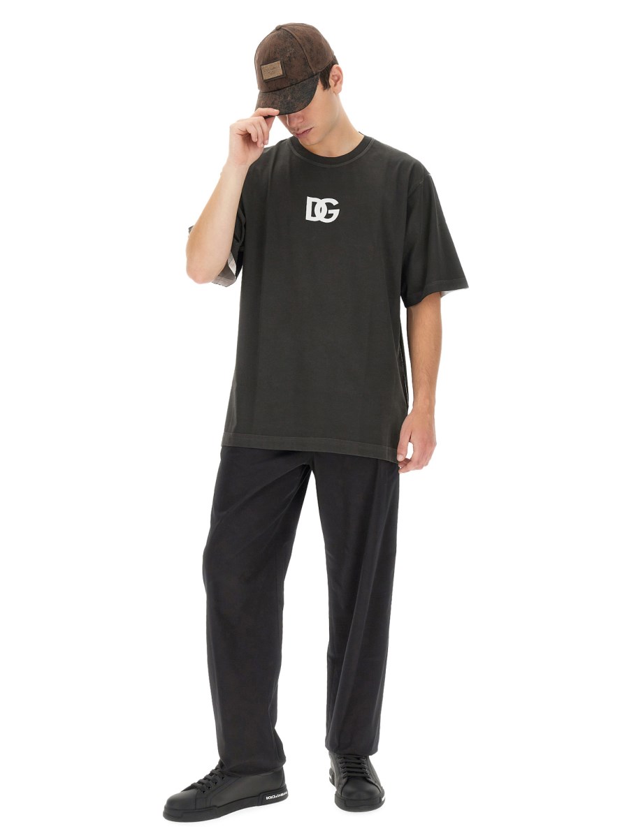 DOLCE & GABBANA T-SHIRT IN JERSEY DI COTONE CON LOGO