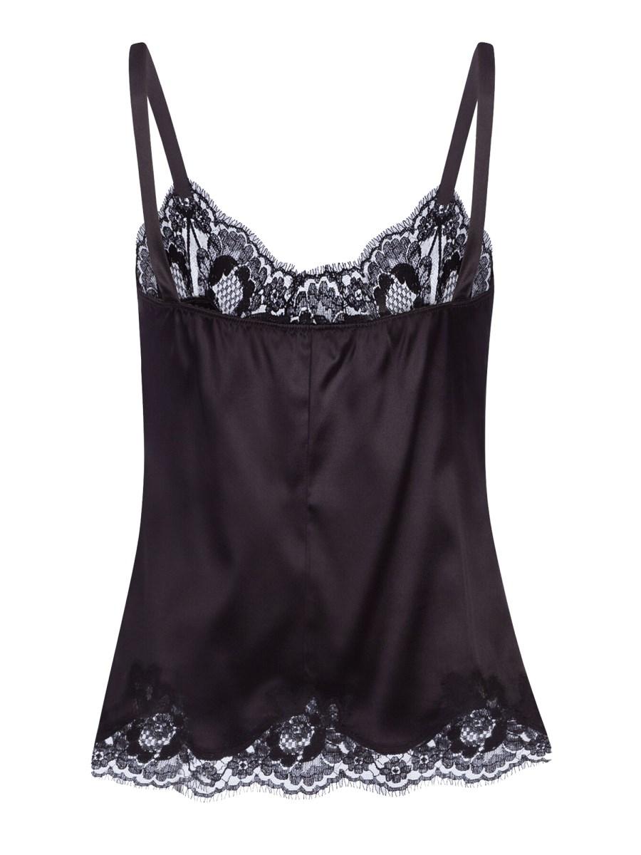 DOLCE & GABBANA TOP LINGERIE IN RASO CON PIZZO