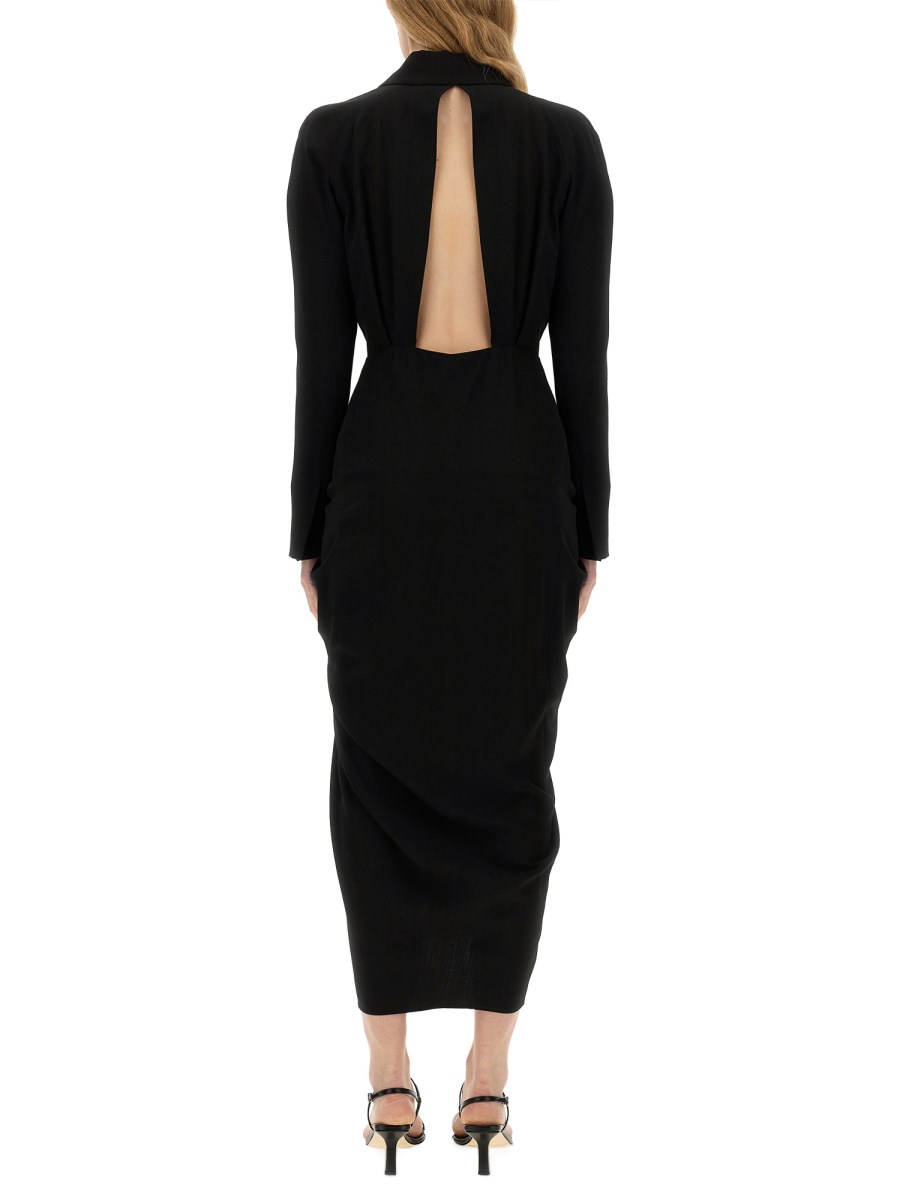 DRIES VAN NOTEN ABITO MIDI IN MISTO LANA