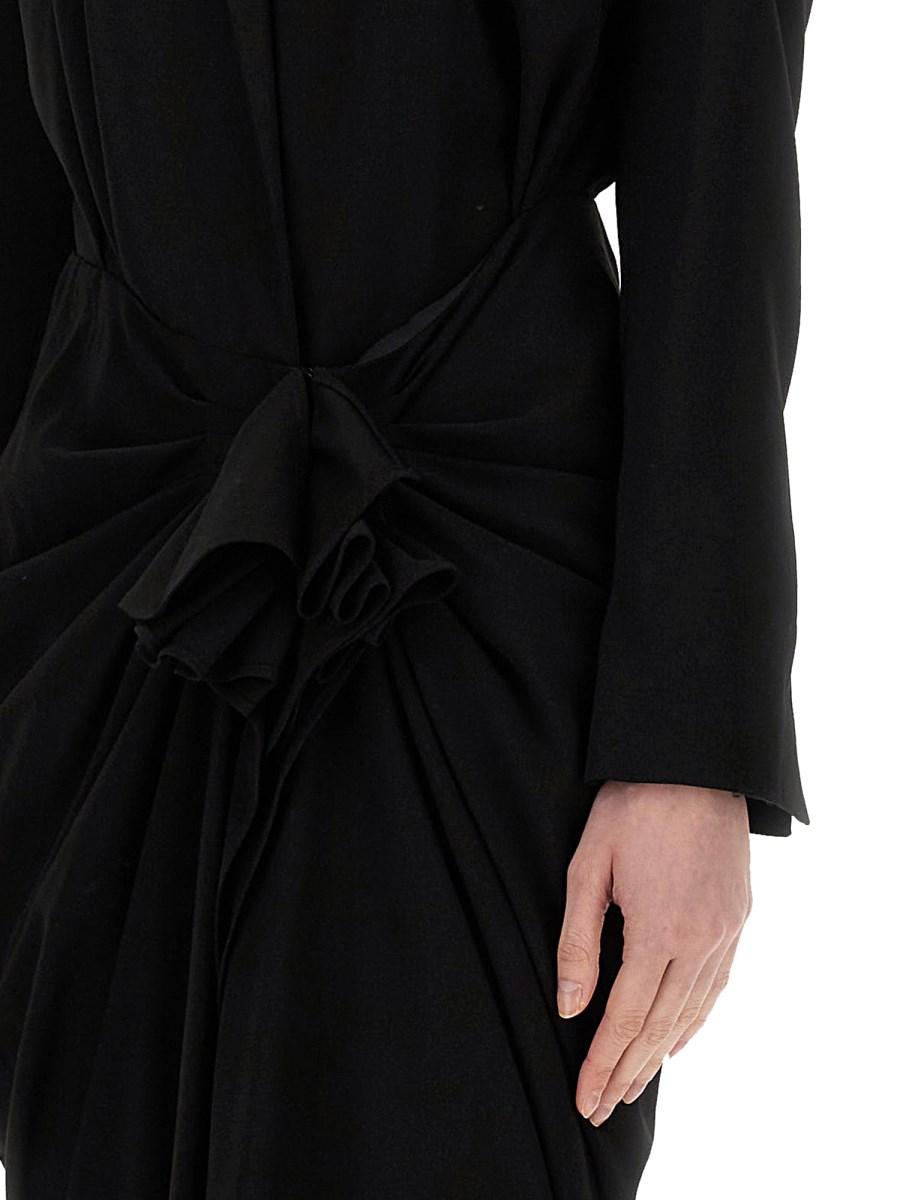 DRIES VAN NOTEN ABITO MIDI IN MISTO LANA
