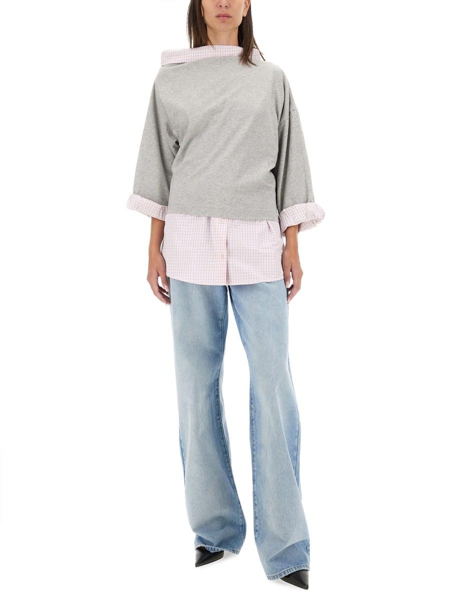 DRIES VAN NOTEN FELPA CAMICIA IN COTONE