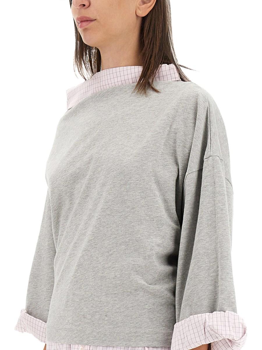 DRIES VAN NOTEN FELPA CAMICIA IN COTONE