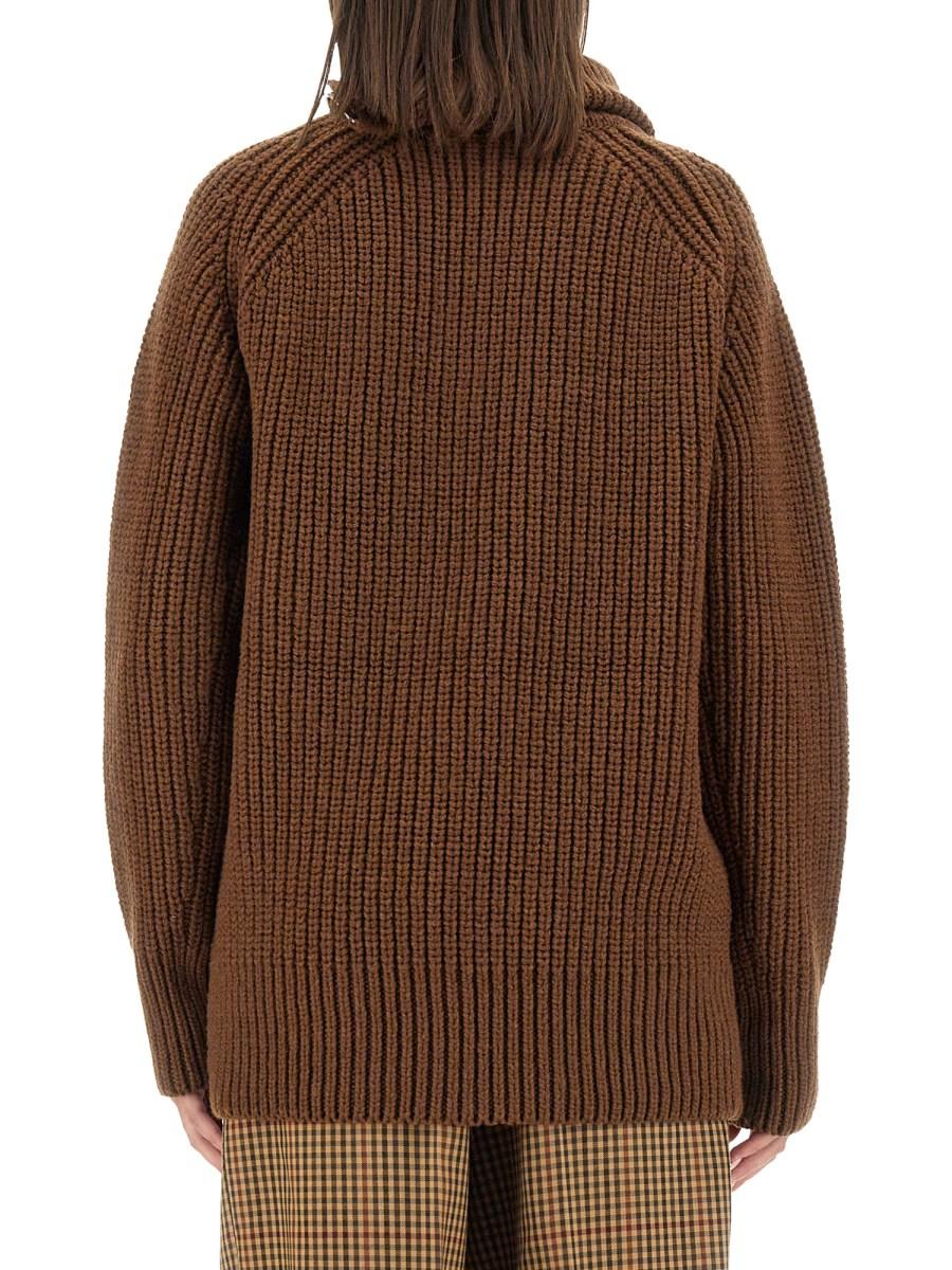 DRIES VAN NOTEN MAGLIA IN LANA CON ZIP