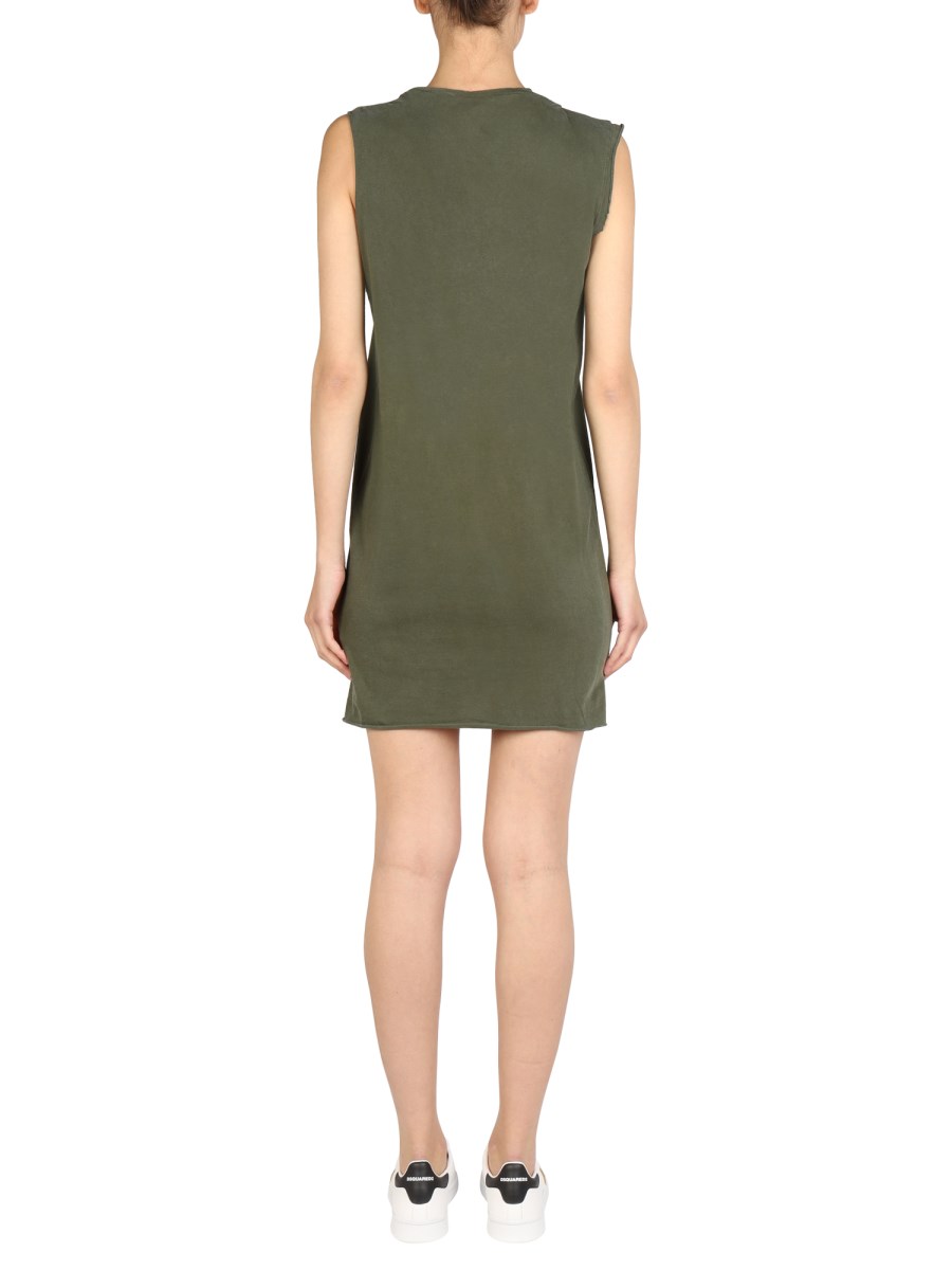 DSQUARED ABITO MINI IN COTONE CON SCOLLO TONDO