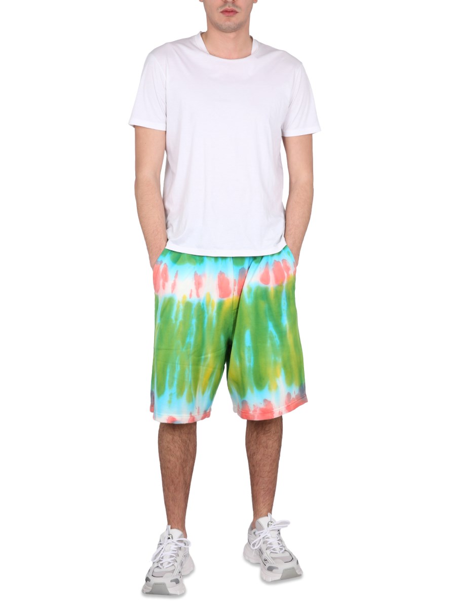 DSQUARED BERMUDA IN FELPA CON MOTIVO TIE-DYE