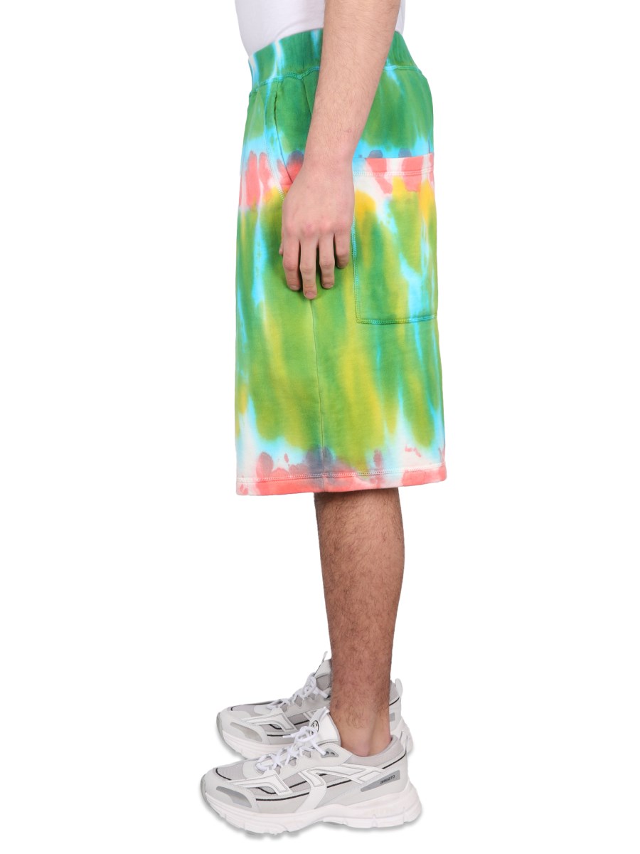 DSQUARED BERMUDA IN FELPA CON MOTIVO TIE-DYE