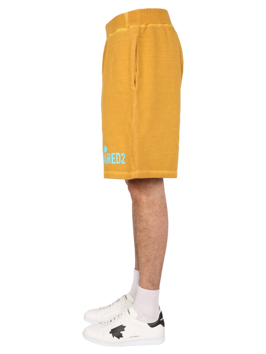 DSQUARED BERMUDA "ONE LIFE ONE PLANET" IN COTONE