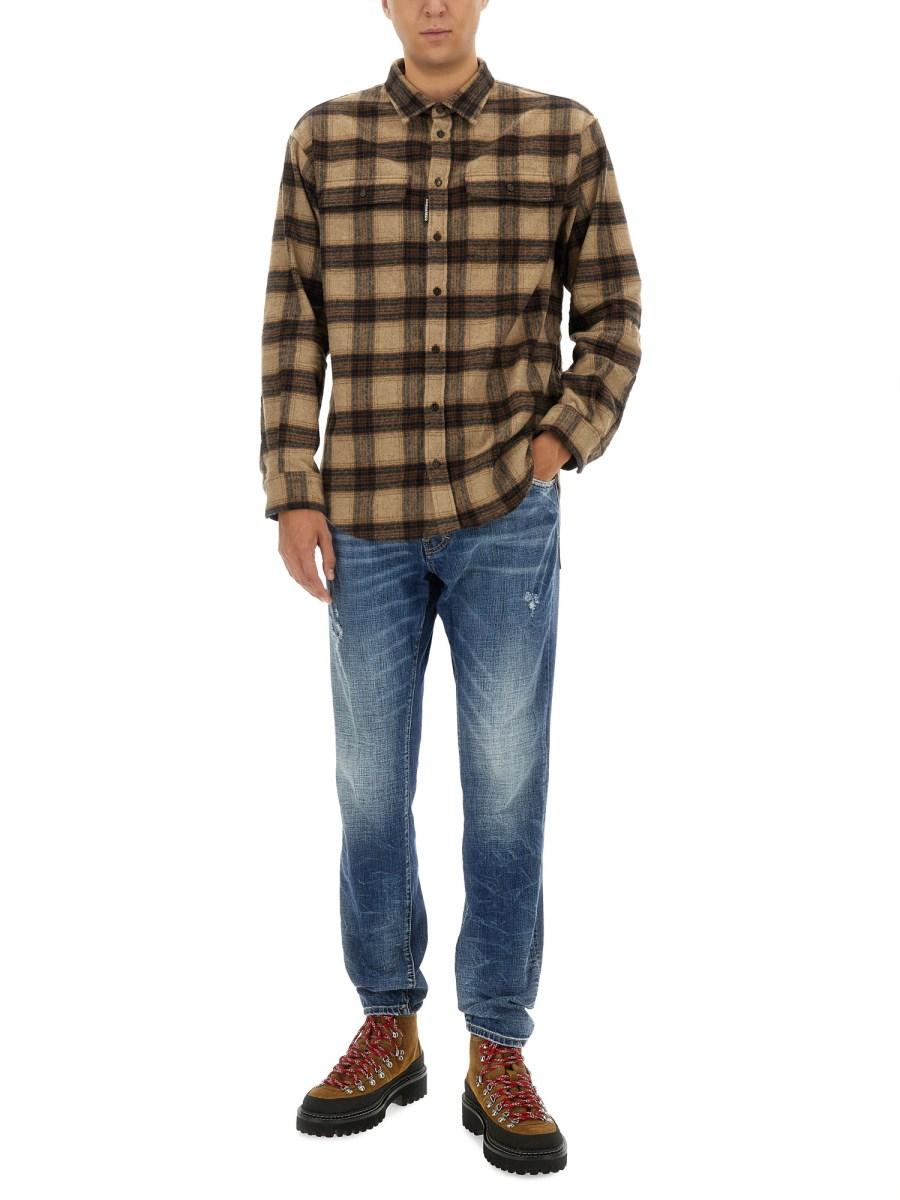 DSQUARED CAMICIA A QUADRI