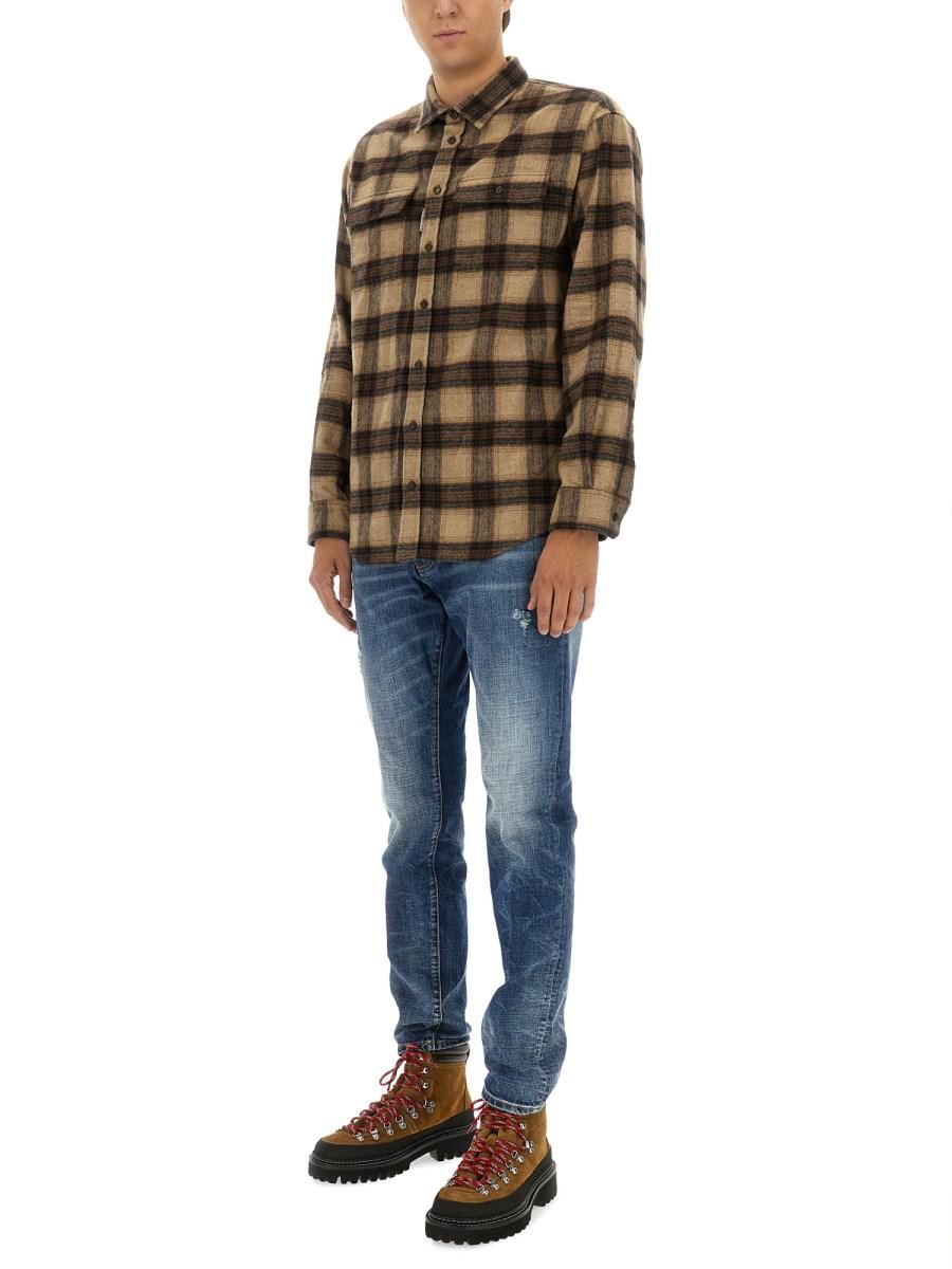 DSQUARED CAMICIA A QUADRI