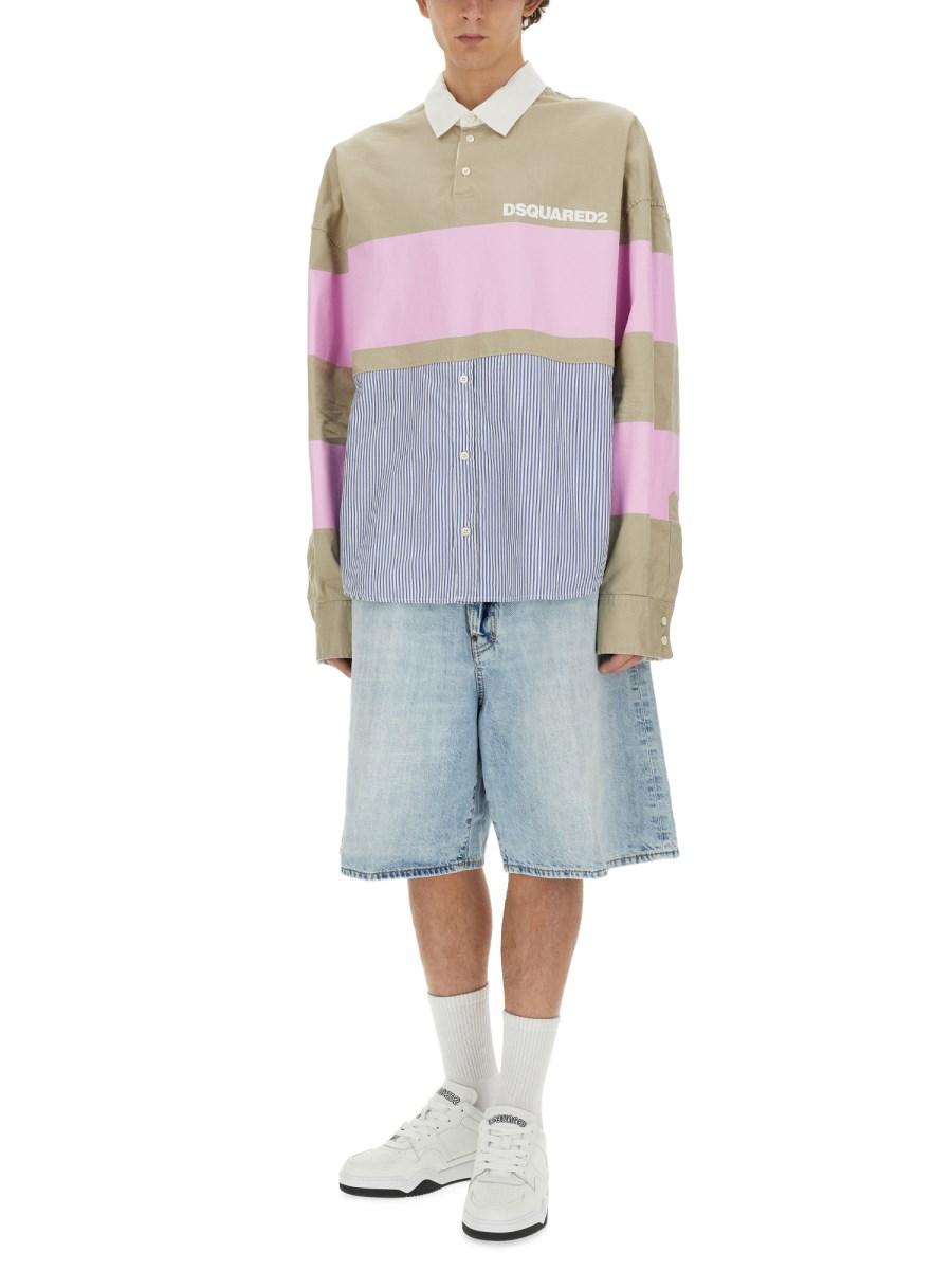 DSQUARED CAMICIA HYBRID OVERSIZE