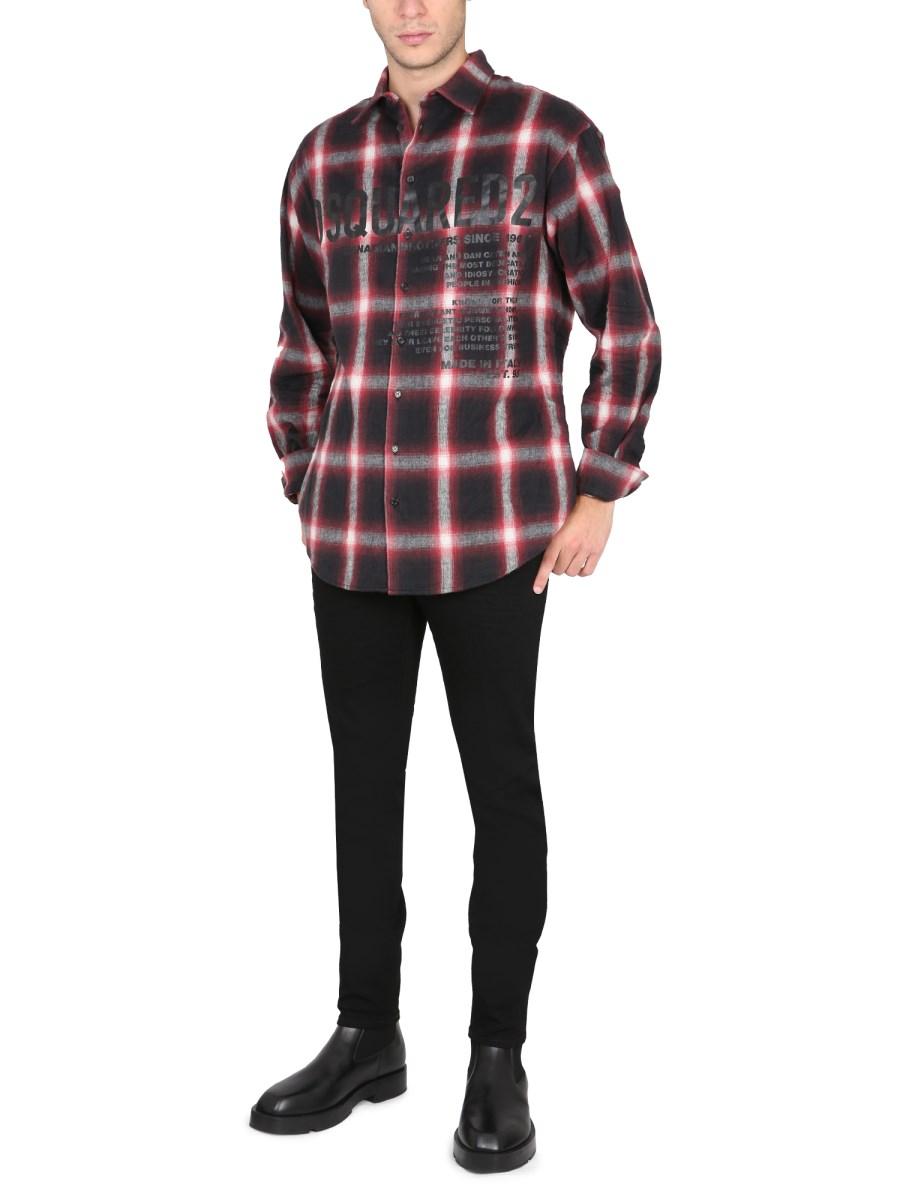 DSQUARED CAMICIA IN COTONE CON STAMPA LOGO