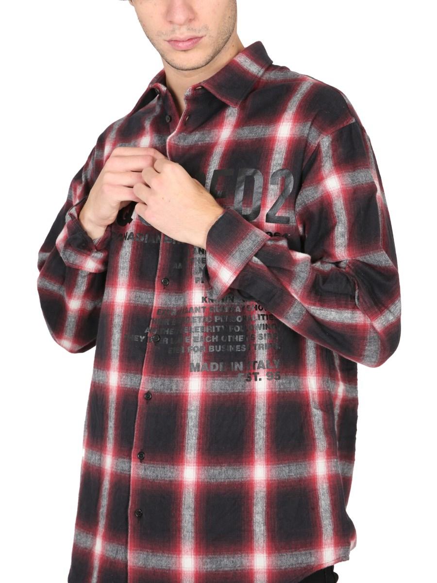 DSQUARED CAMICIA IN COTONE CON STAMPA LOGO