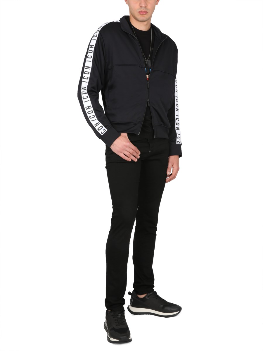 DSQUARED FELPA CON BANDA ICON IN TESSUTO TECNICO