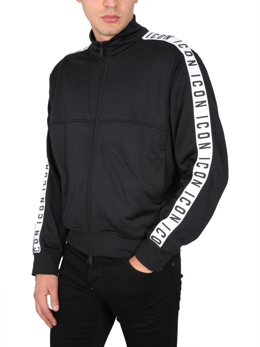 DSQUARED FELPA CON BANDA ICON IN TESSUTO TECNICO