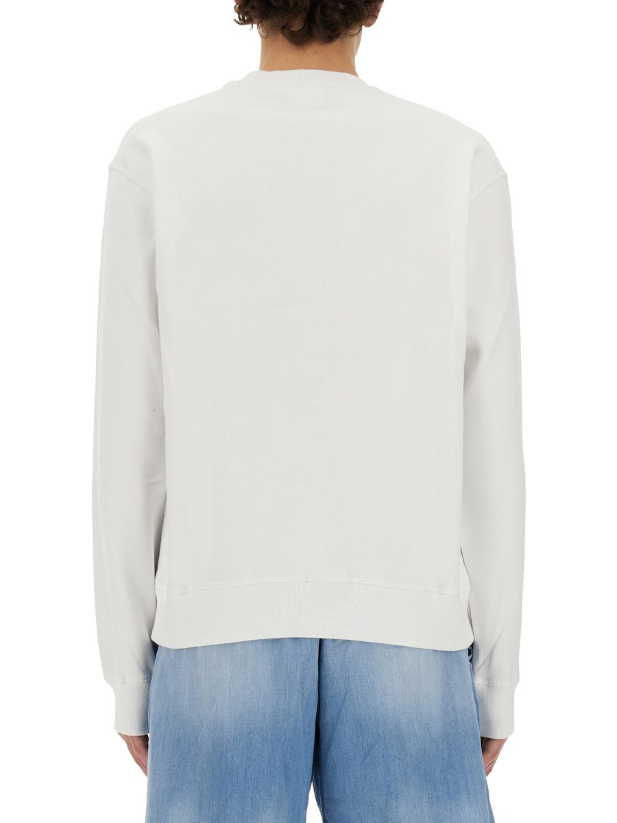 DSQUARED FELPA GIROCOLLO IN COTONE CON STAMPA ICON