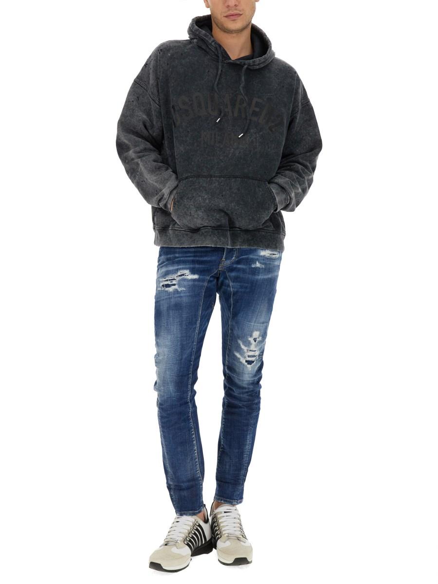 DSQUARED FELPA IN COTONE CON LOGO