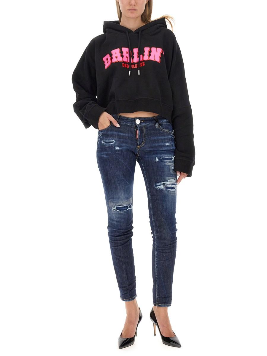 DSQUARED FELPA IN COTONE CON LOGO