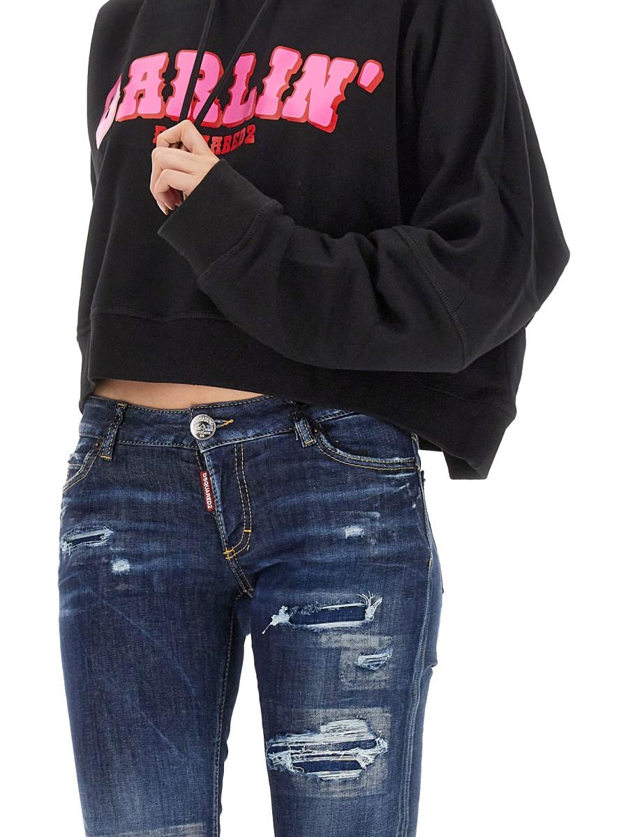 DSQUARED FELPA IN COTONE CON LOGO