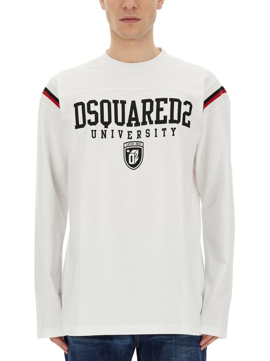DSQUARED FELPA IN COTONE CON STAMPA LOGO