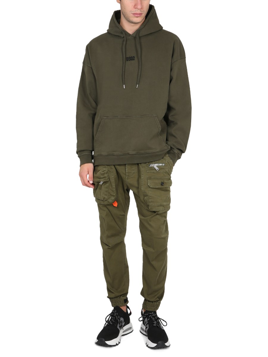 DSQUARED FELPA IN MISTO COTONE CON MINI LOGO