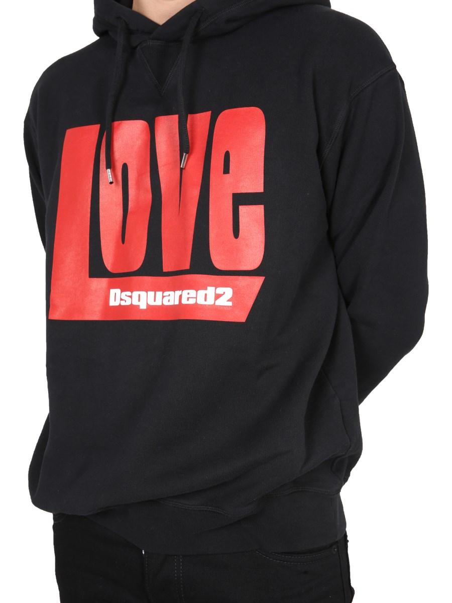 DSQUARED FELPA "LOVE" IN COTONE