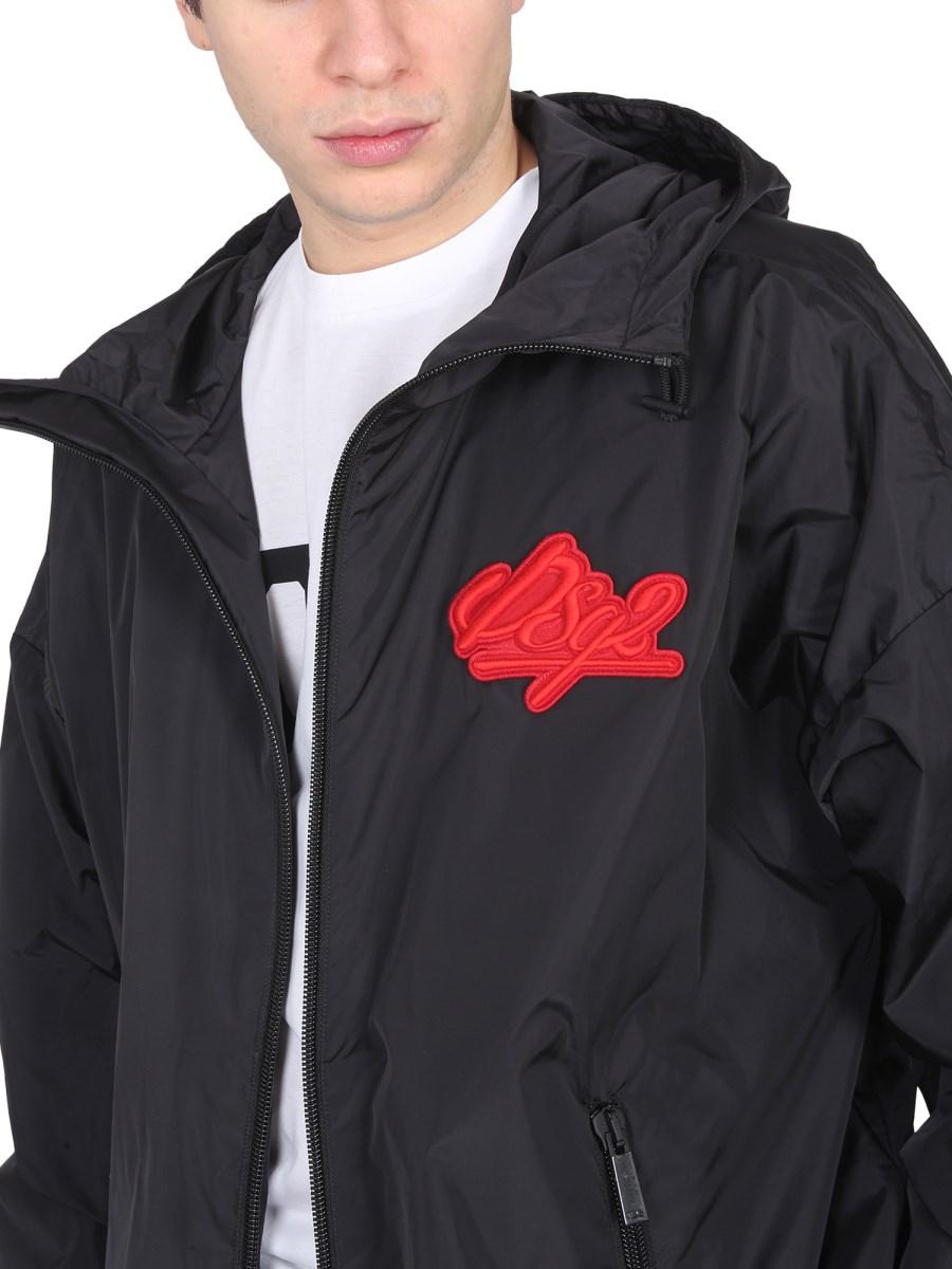 DSQUARED GIACCA IN NYLON CON PATCH LOGO