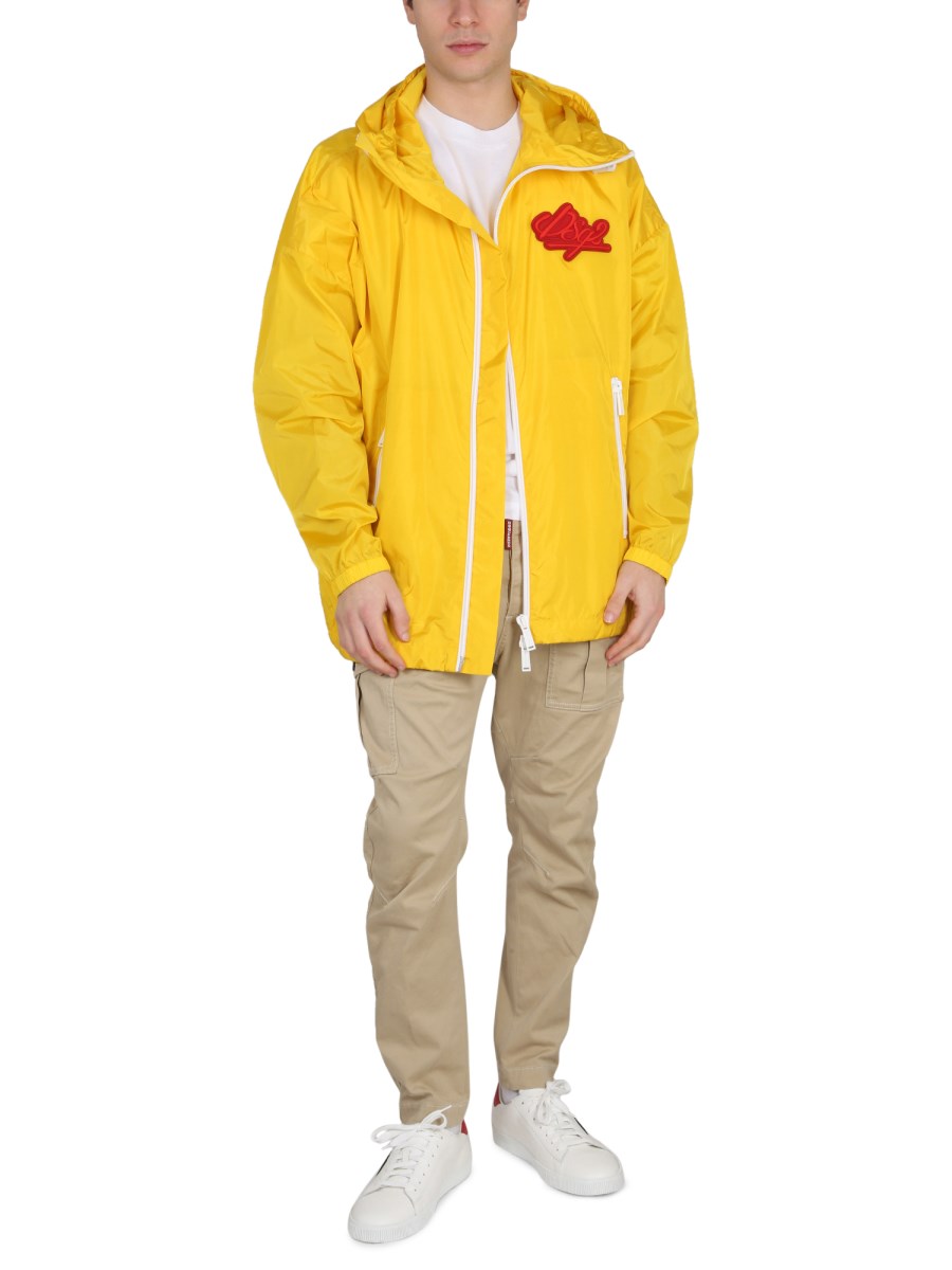 DSQUARED GIACCA IN NYLON CON PATCH LOGO