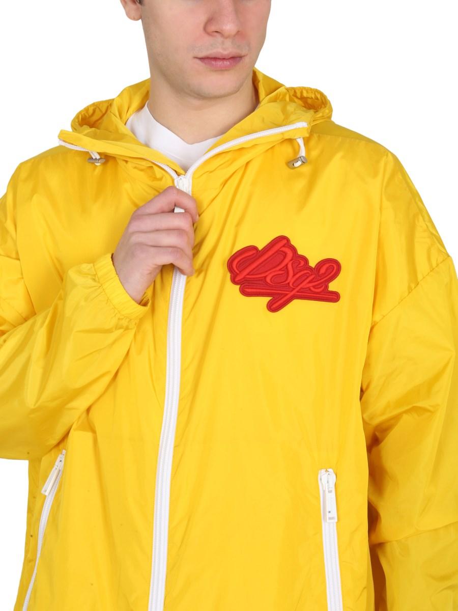 DSQUARED GIACCA IN NYLON CON PATCH LOGO