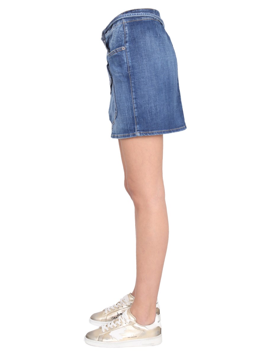 DSQUARED GONNA IN DENIM CON TASCA