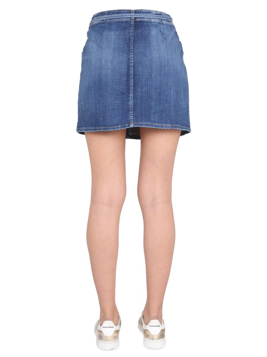 DSQUARED GONNA IN DENIM CON TASCA