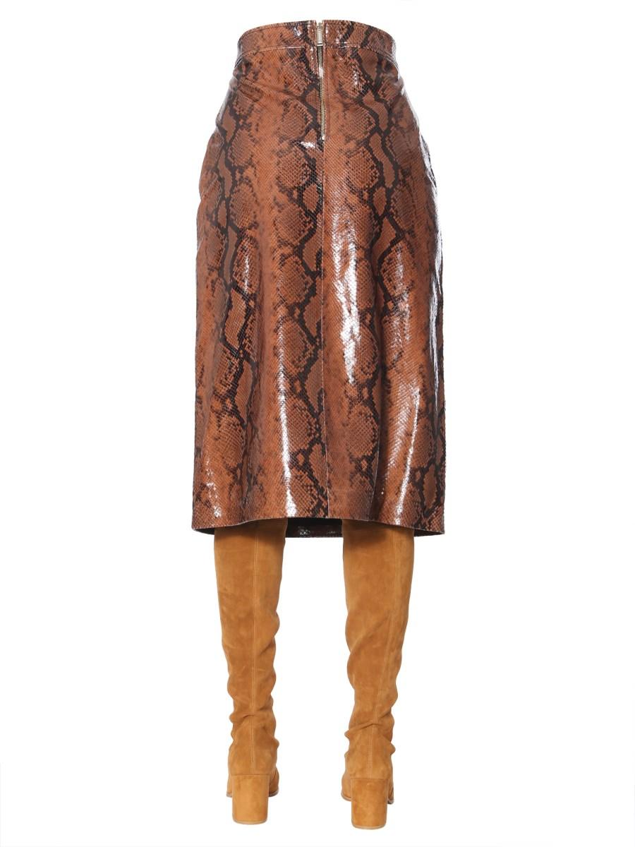 DSQUARED GONNA IN PELLE CON STAMPA PYTHON