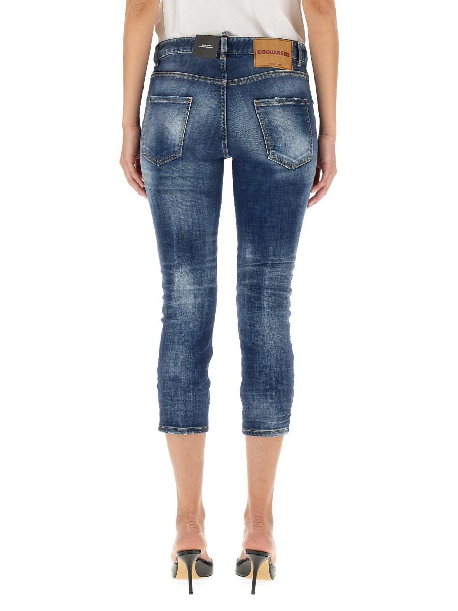 DSQUARED JEAN COOL GIRL CROPPED IN DENIM DI COTONE