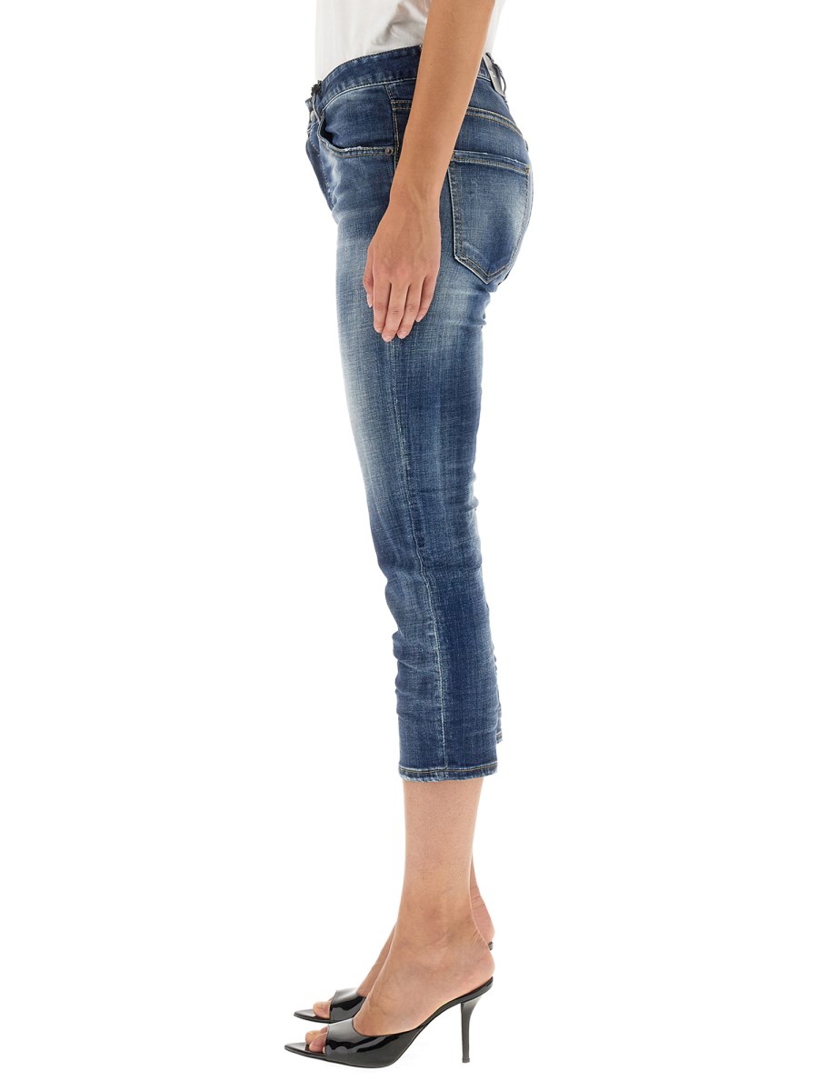 DSQUARED JEAN COOL GIRL CROPPED IN DENIM DI COTONE