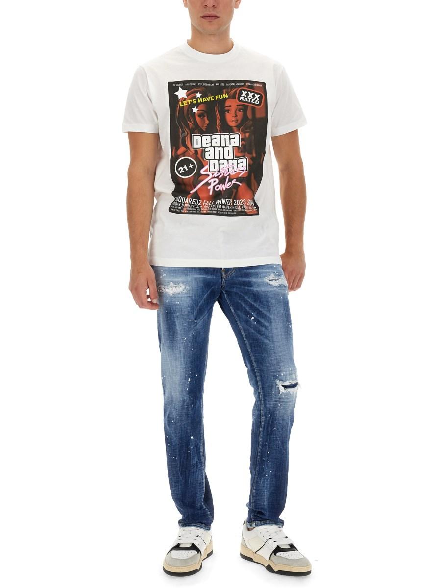 DSQUARED JEANS EFFETTO VERNICE