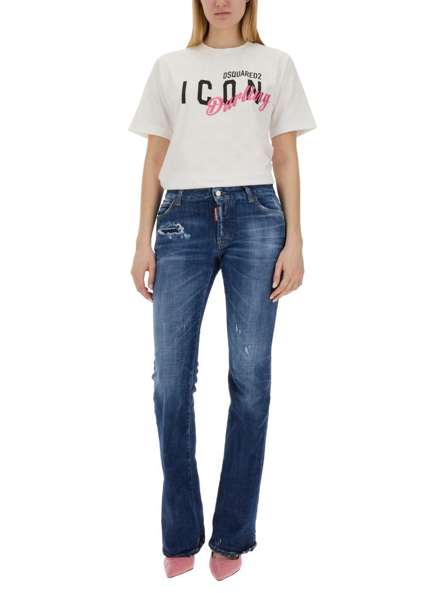 DSQUARED JEANS FLARE IN DENIM