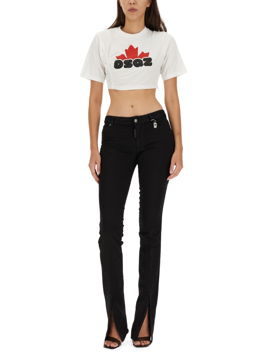 DSQUARED JEANS ICON TRUMPET IN DENIM DI COTONE