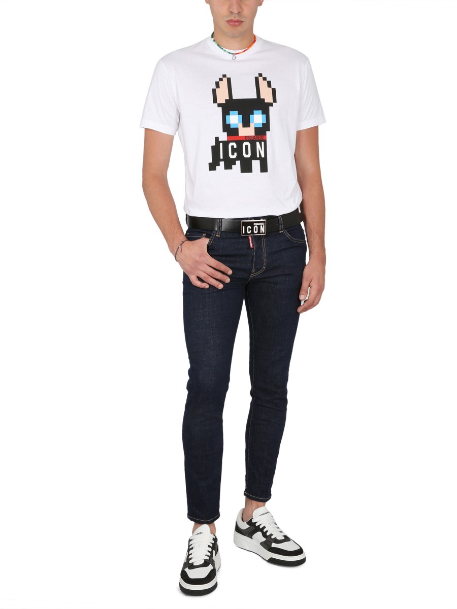 DSQUARED JEANS SKATER FIT IN DENIM DI COTONE