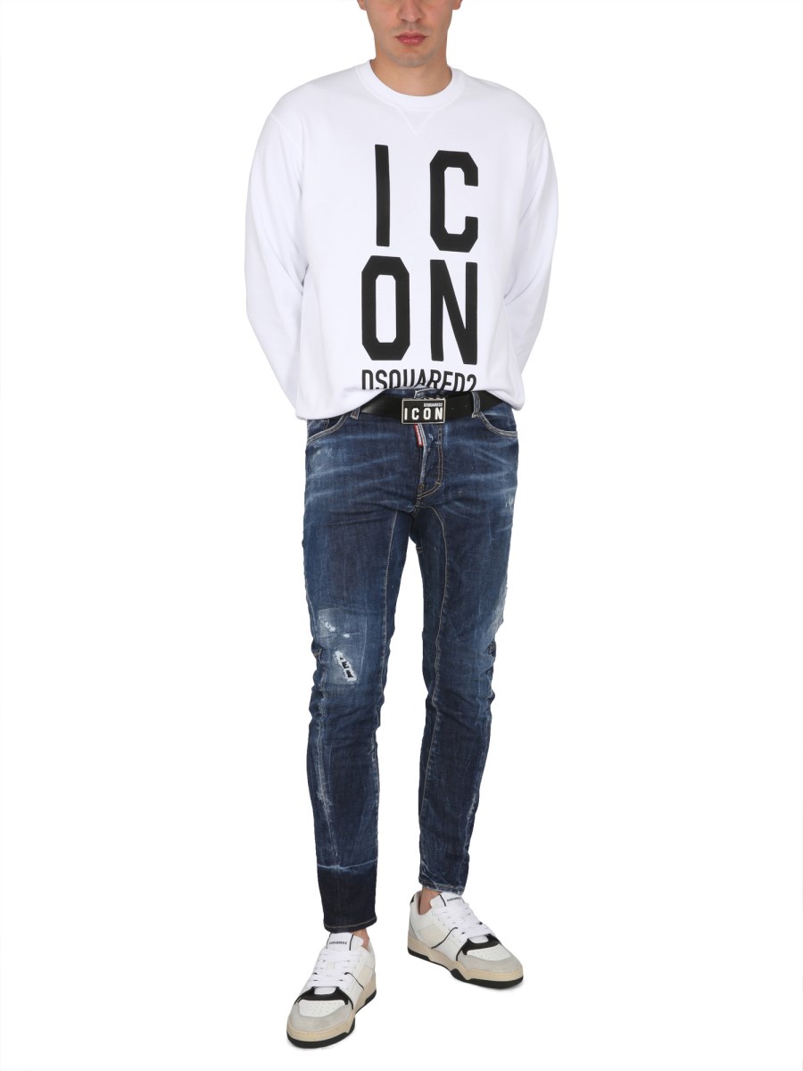 DSQUARED JEANS TIDY BIKER FIT IN DENIM DI COTONE