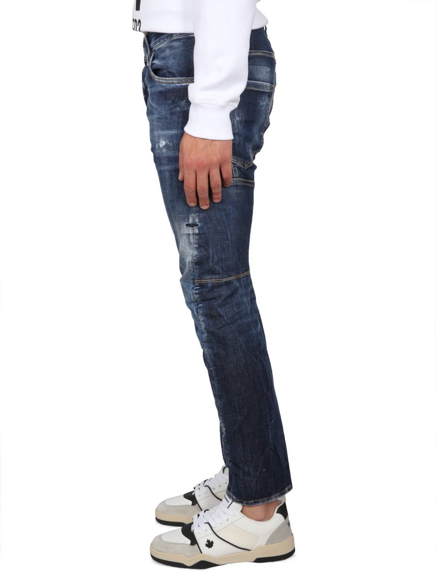 DSQUARED JEANS TIDY BIKER FIT IN DENIM DI COTONE