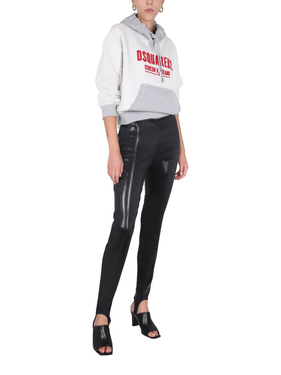 DSQUARED LEGGINGS SPORT TRACK IN TESSUTO SPALMATO
