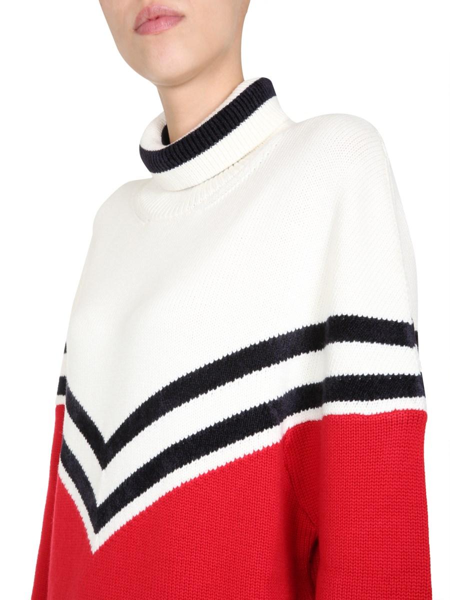 DSQUARED MAGLIA COLLO ALTO IN LANA COLORBLOCK