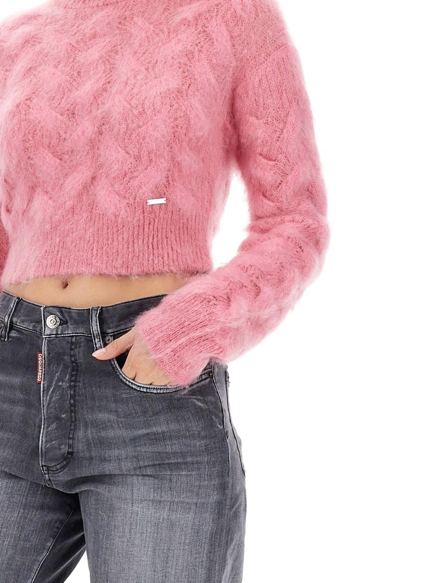 DSQUARED MAGLIA CROPPED IN MOHAIR