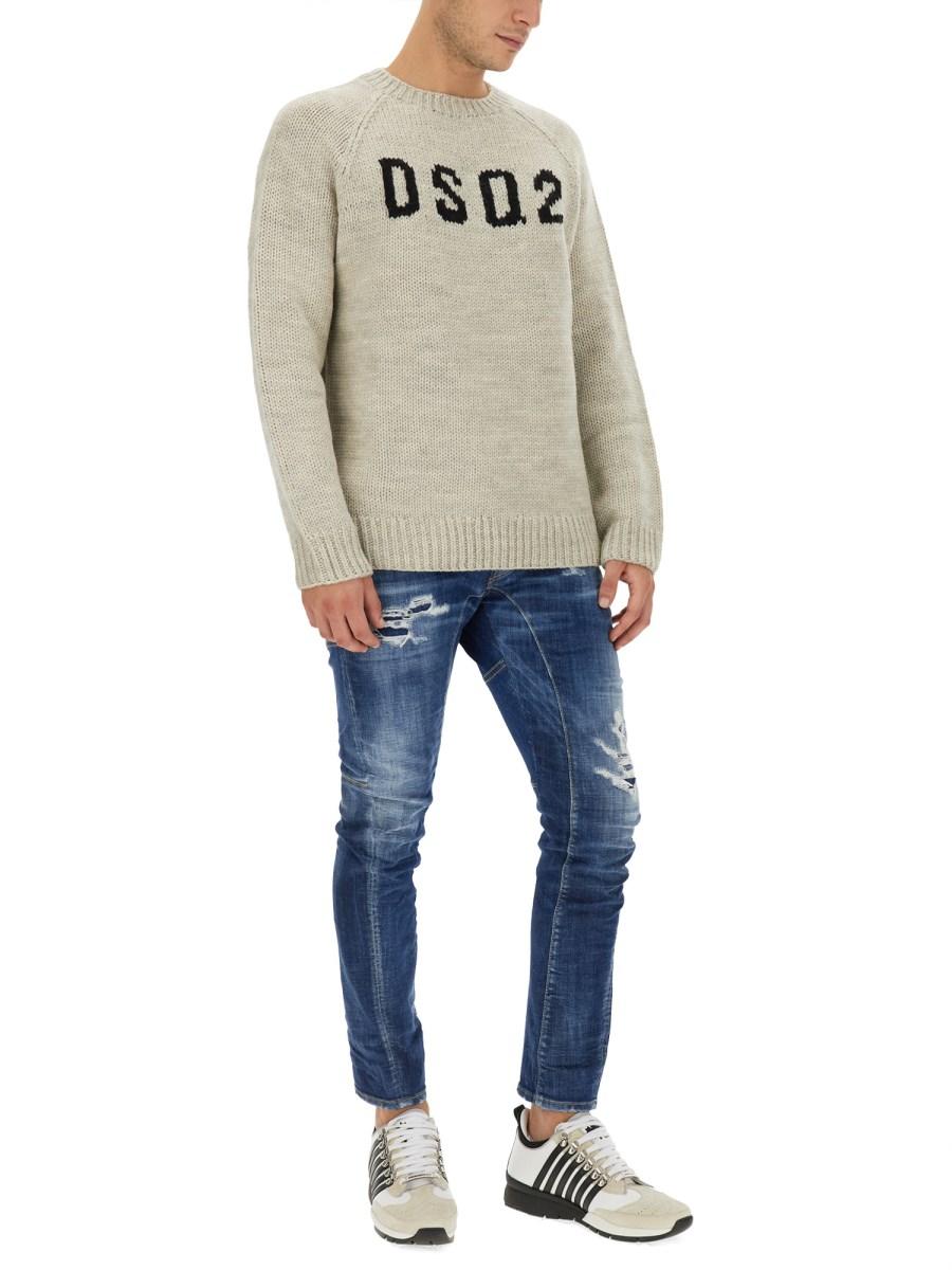 DSQUARED MAGLIA IN LANA CON LOGO