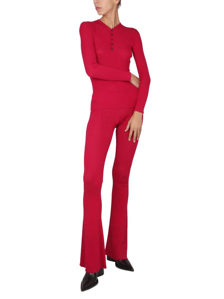 DSQUARED PANTALONE FLARE A COSTE IN LANA VERGINE