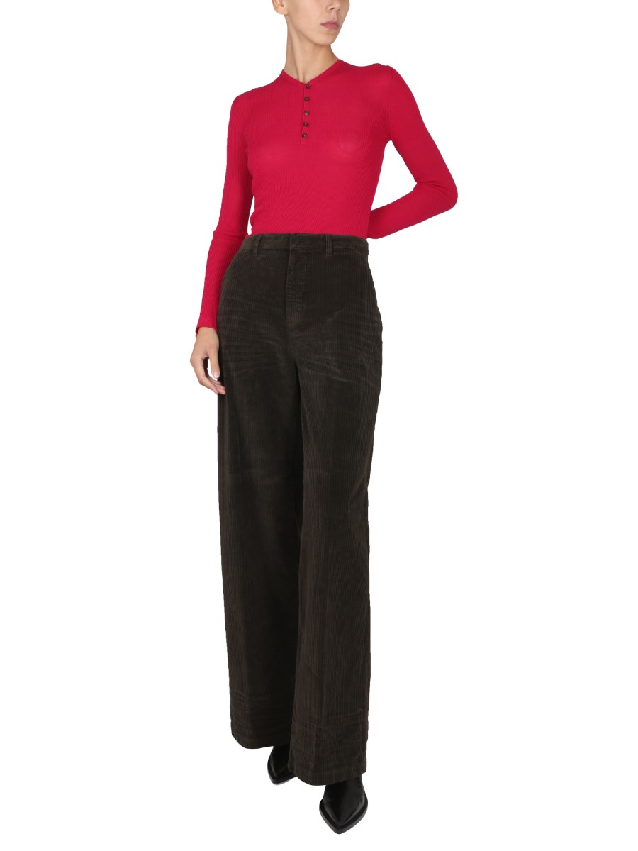 DSQUARED PANTALONE WIDE LEG A COSTE
