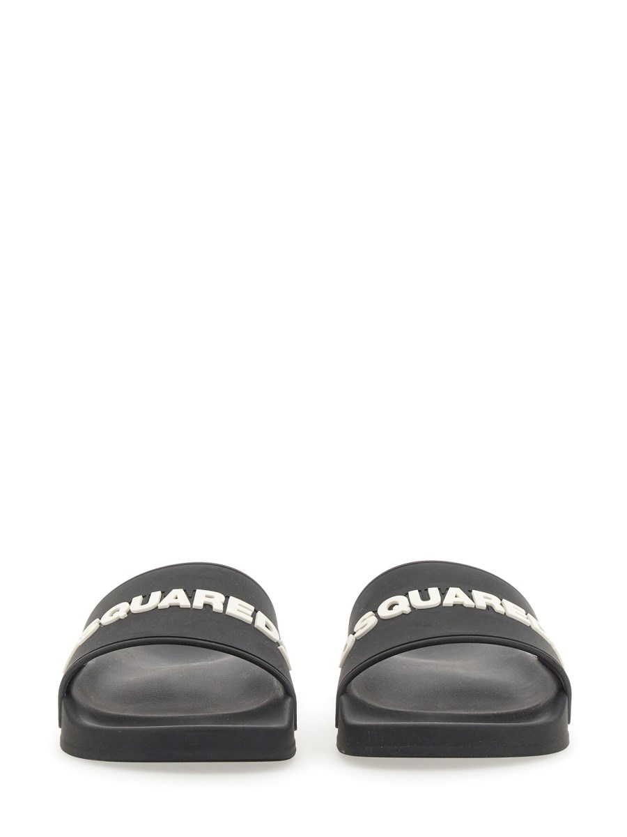 DSQUARED SANDALO SLIDE IN GOMMA CON STAMPA LOGO