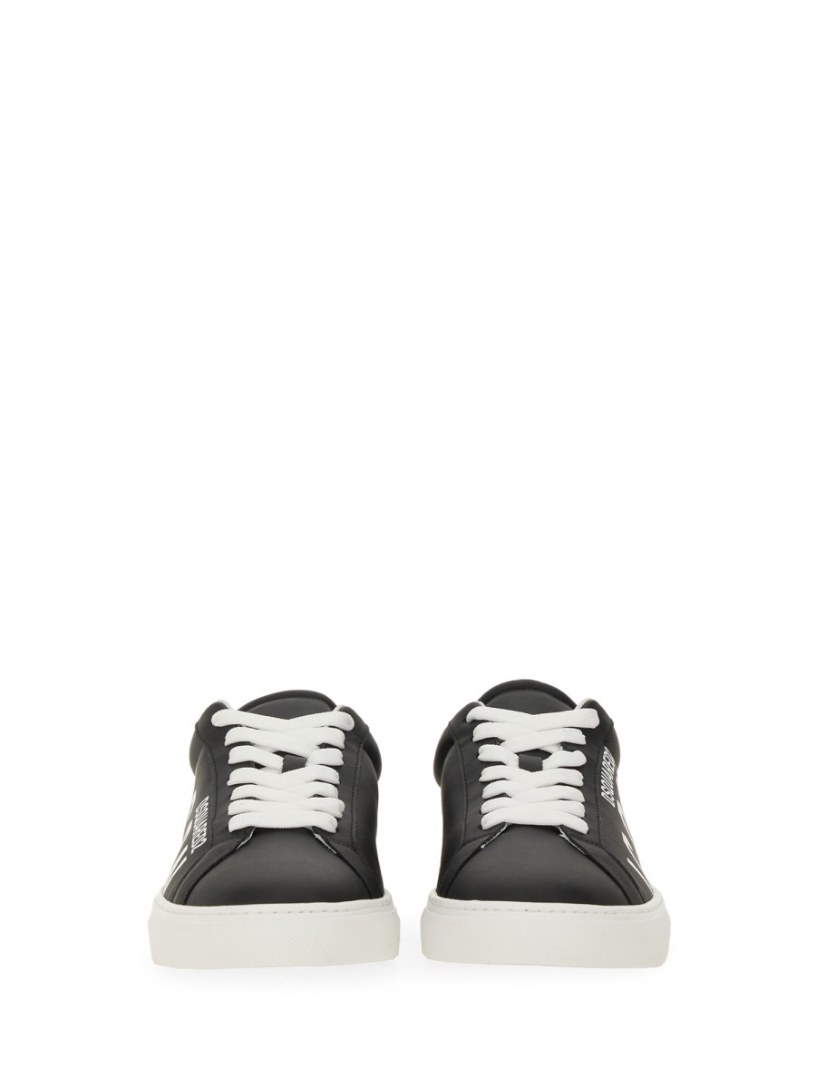 DSQUARED SNEAKER CASSETTA IN PELLE CON STAMPA ICON