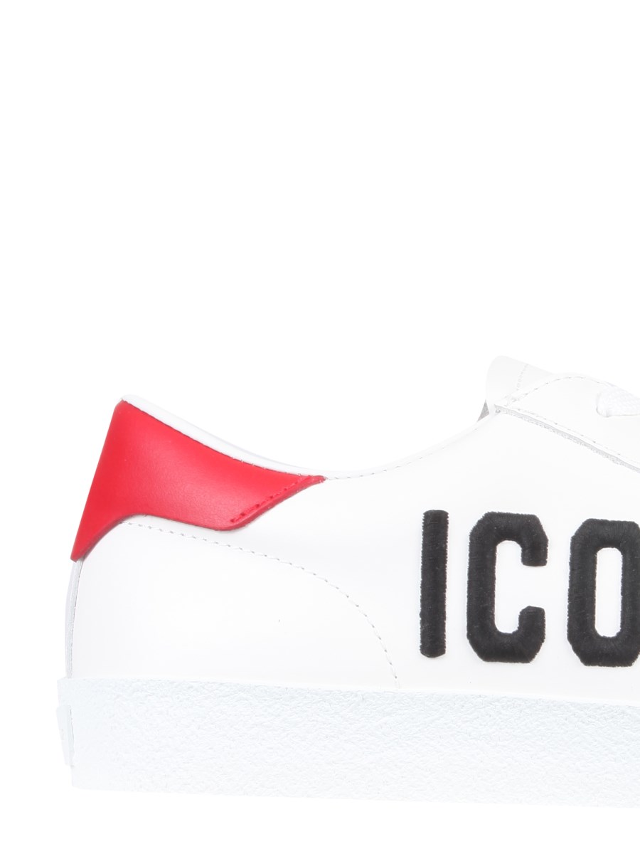 DSQUARED SNEAKER IN PELLE CON RICAMO LOGO ICON